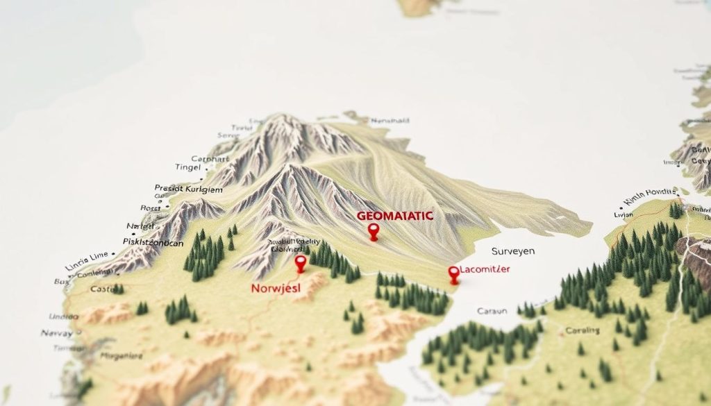 Geomatiker og landmåler kart over Norge