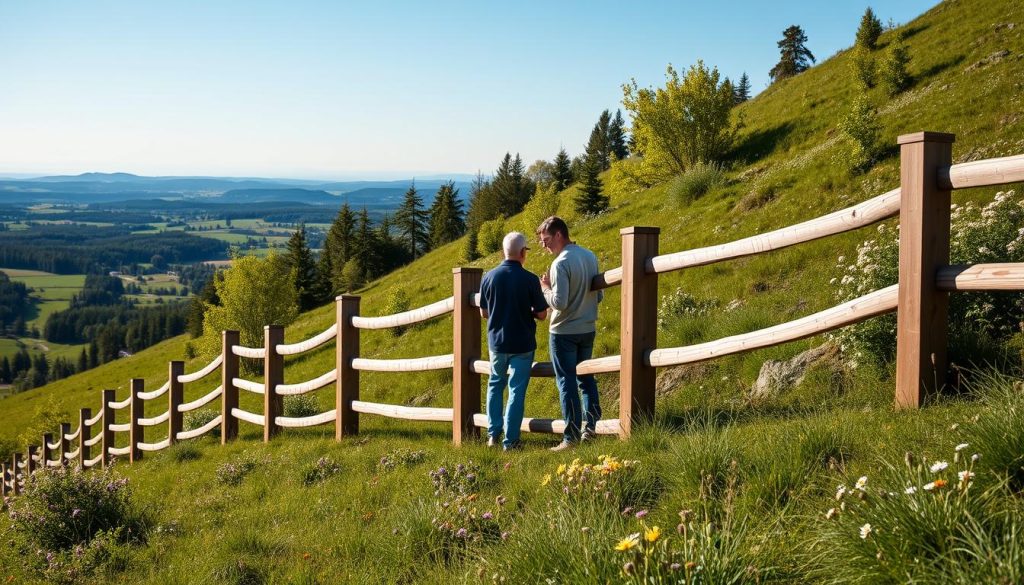 Gjerde på skrånende terreng tjenester