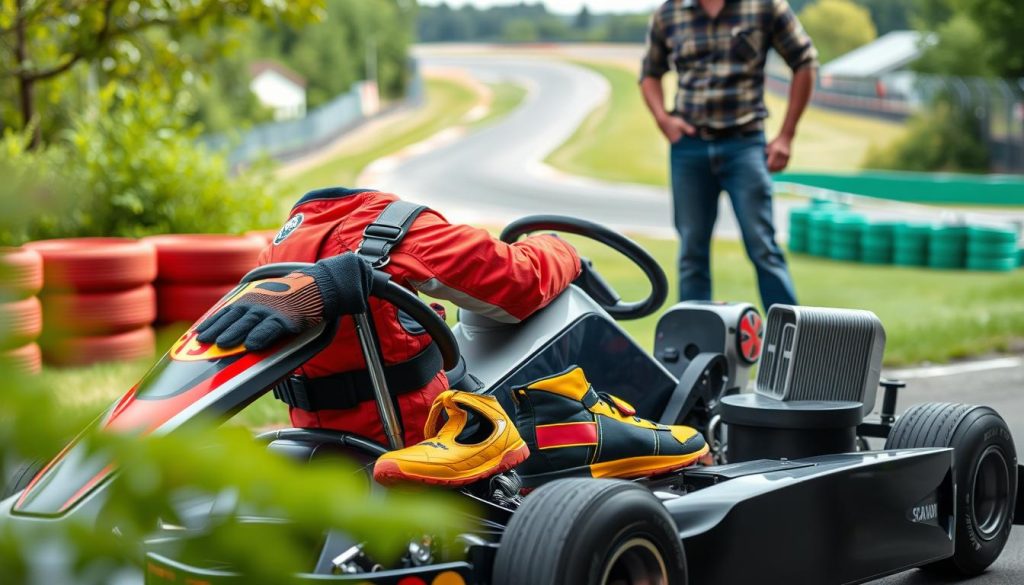 Gokart sikkerhetsutstyr på Vålerbanen