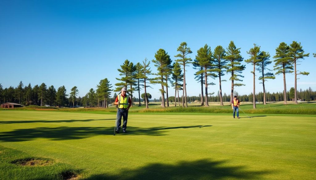 Greenkeeper arbeid på golfbane