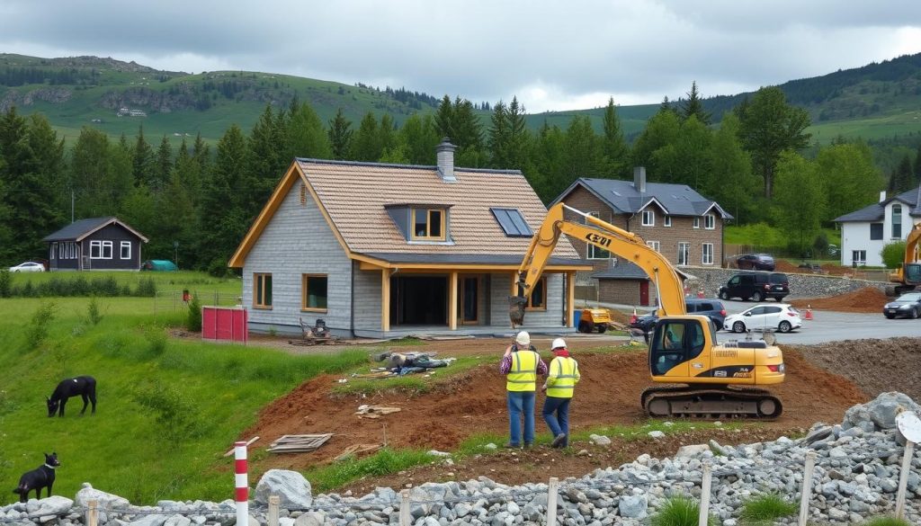 Grunnarbeid hus lokasjon