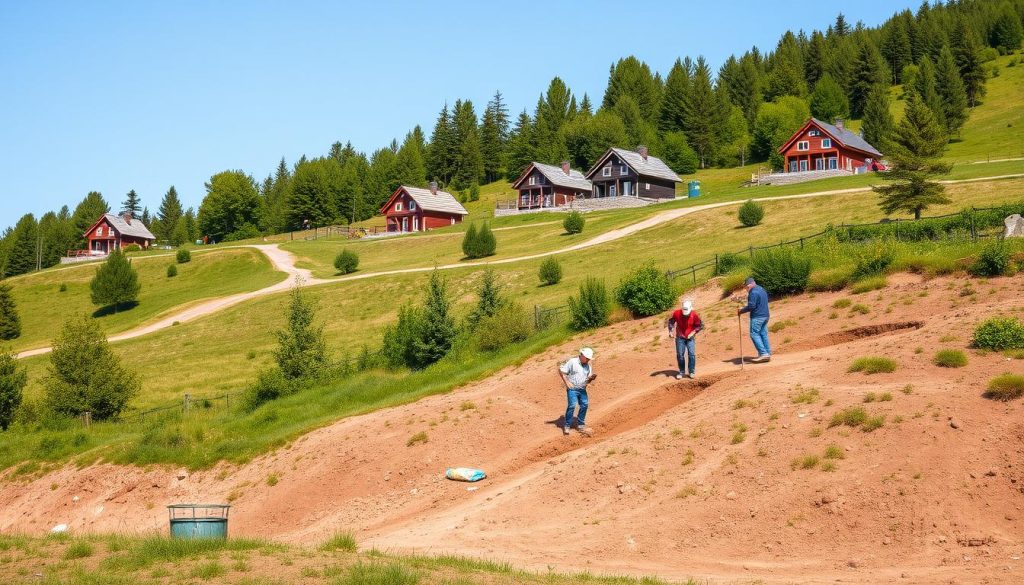 Grunnarbeid og tomteplanering