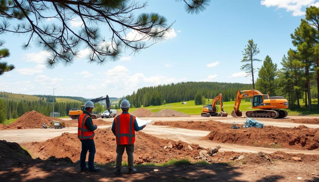 Grunnarbeid og tomteplanering tjenester