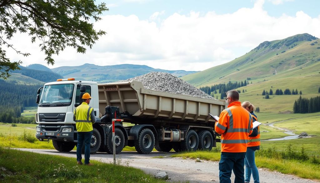 Grus levering pris og pukk transport