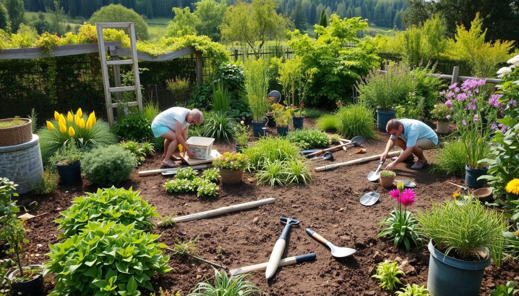 Hageplanering og grunnarbeid