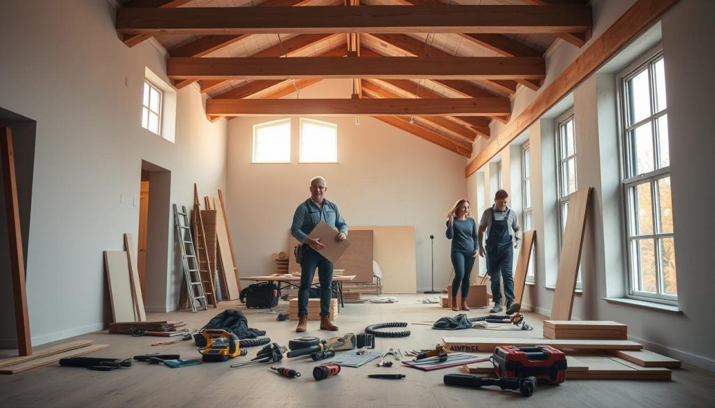 Håndverker renovering loft og kjeller