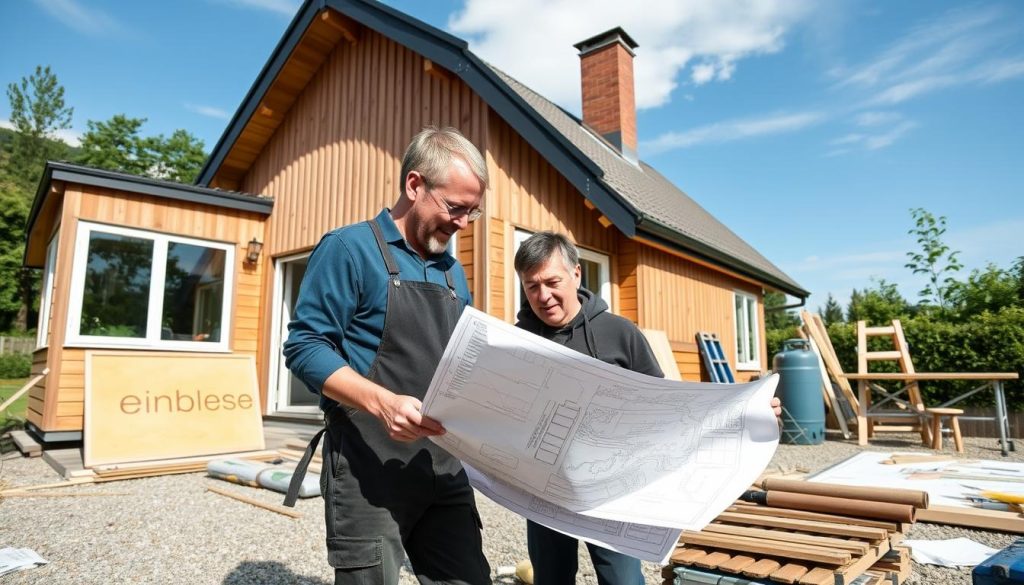 Håndverkere tilbygg planlegging