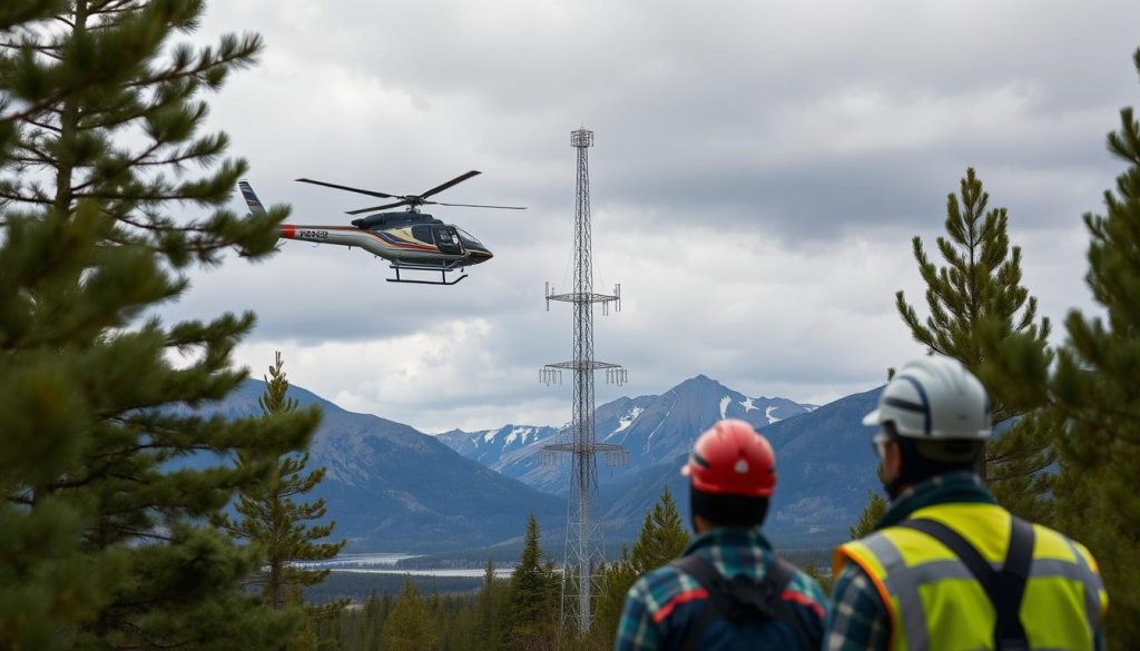 Helikopterløft for mastinstallasjon