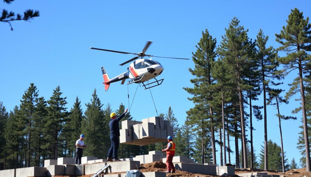 Helikoptertransport av betong