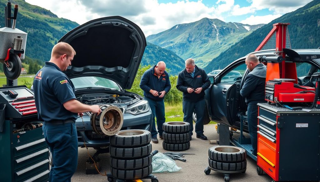 Hjullager skifte verksteder i Norge