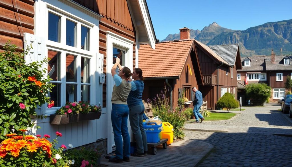 Husvask og vinduspuss i norske byer