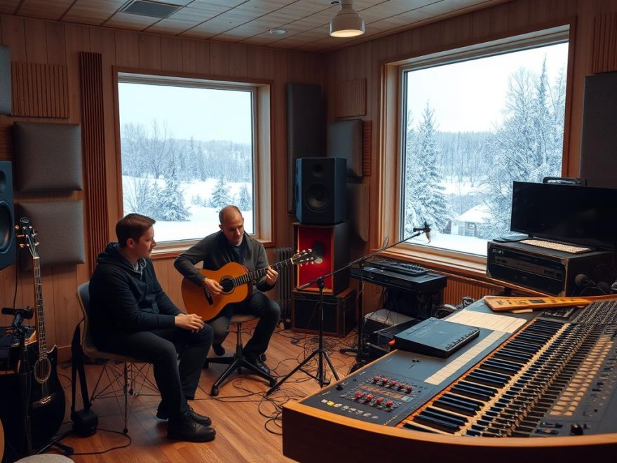 Innspilling i musikkstudio