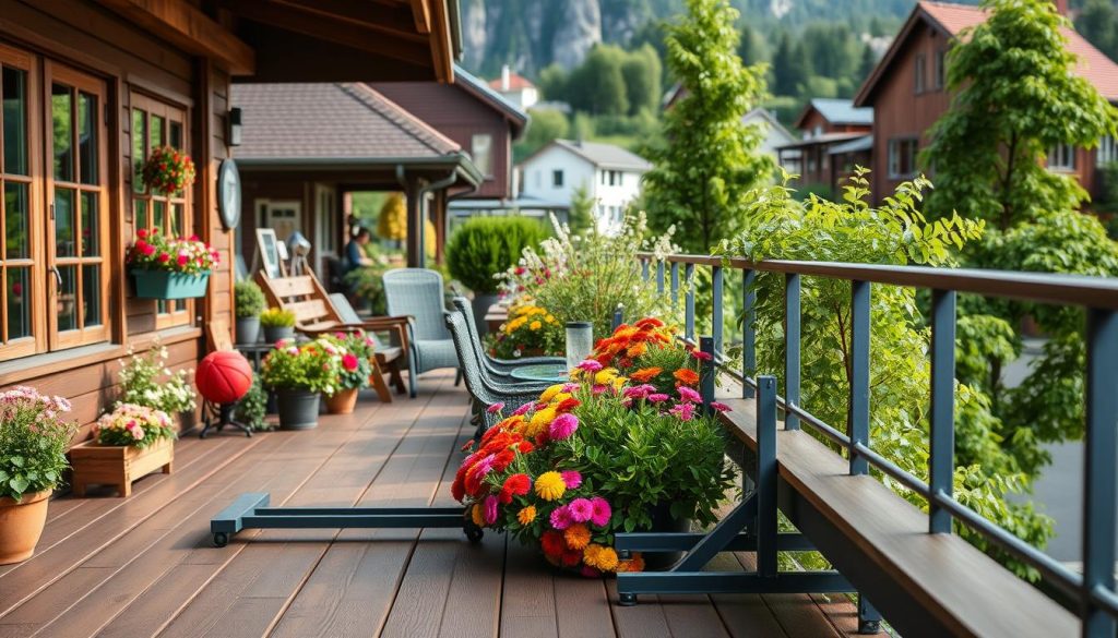 Justerbare terrassefot i norske byer