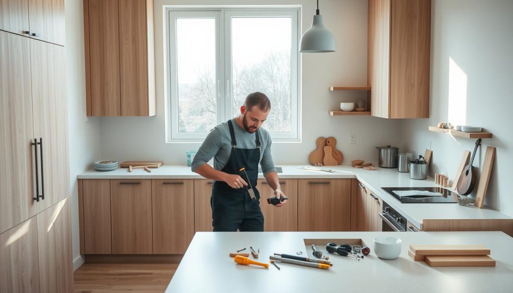 Kjøkkenoppussing benkeplate installasjon