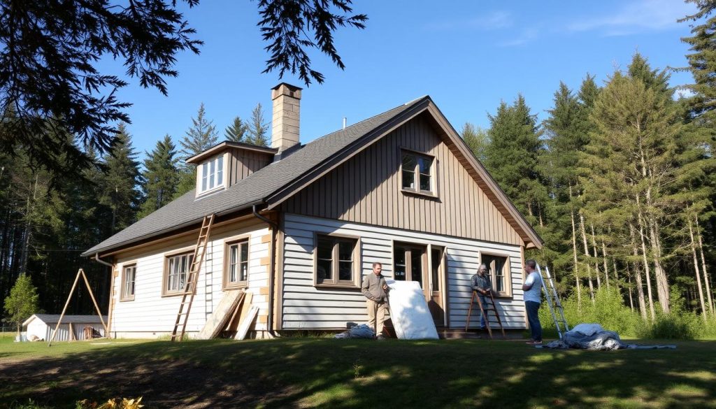 Kledning og etterisolering av hus