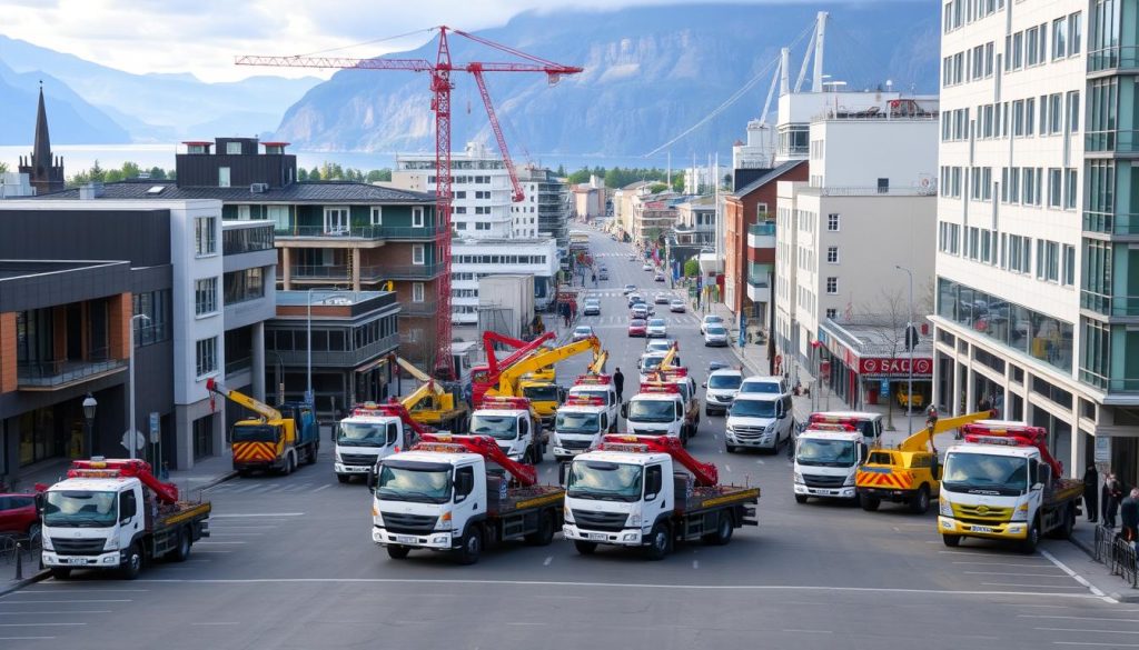 Kranbiltjenester i norske byer