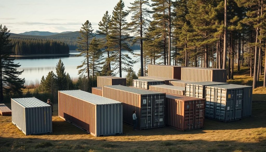 Lagercontainere i ulike størrelser