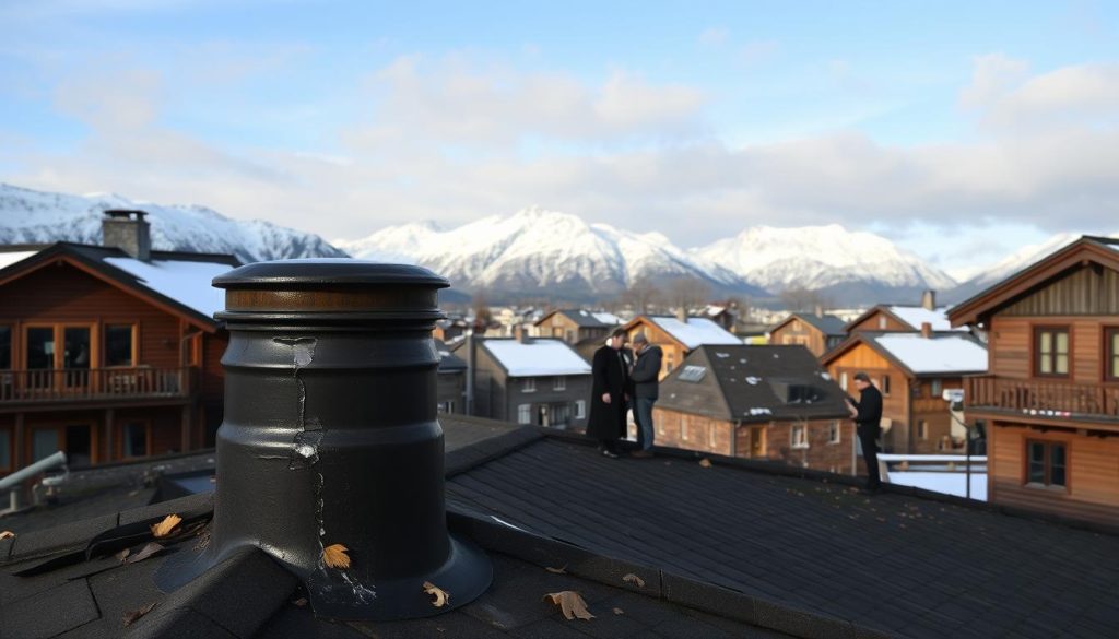 Lekkasje rundt pipe i norske byer