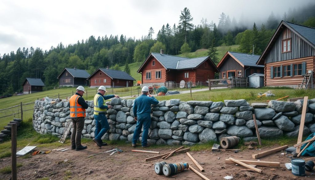 Lokale entreprenører for støttemur