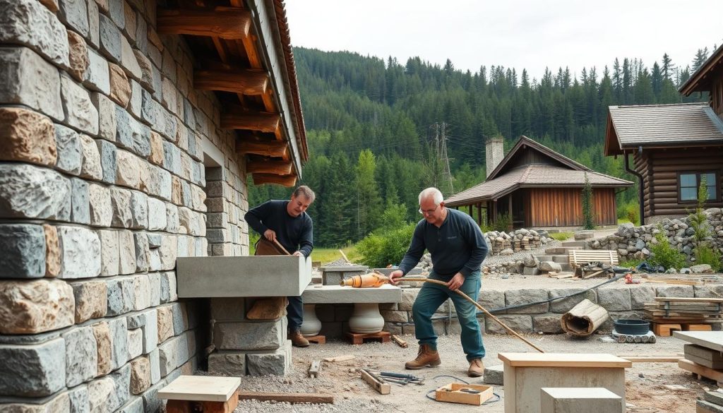 Lokale murere og betongarbeidere