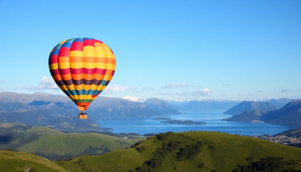 Luftballong i norsk landskap