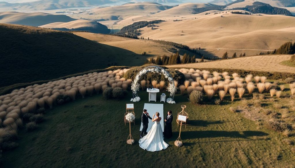 Luftfoto bryllup oversiktsbilder