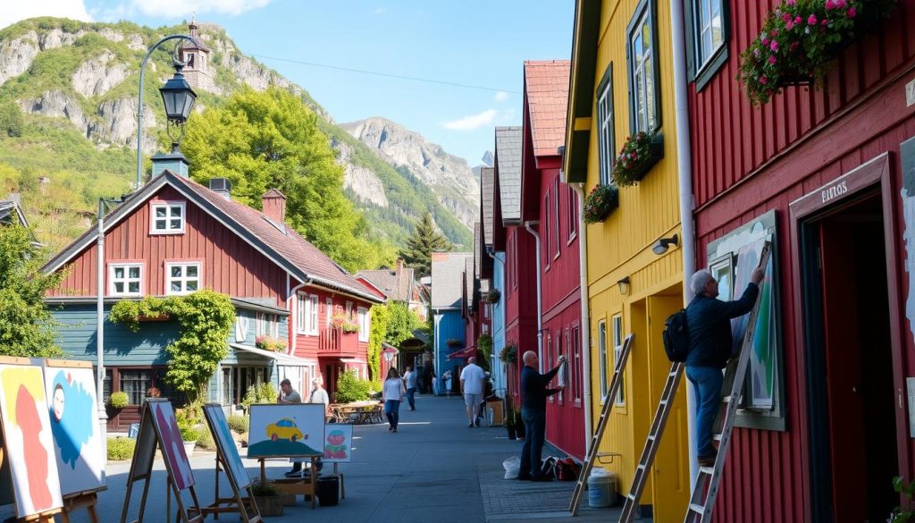 Malerarbeid i norske byer