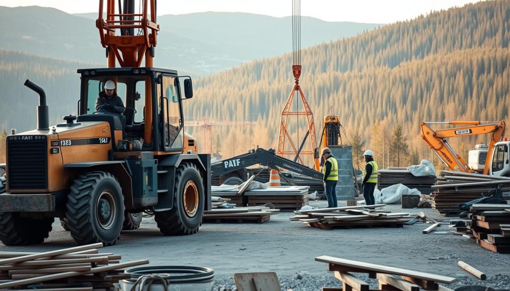 Maskin- og kranfører i arbeid