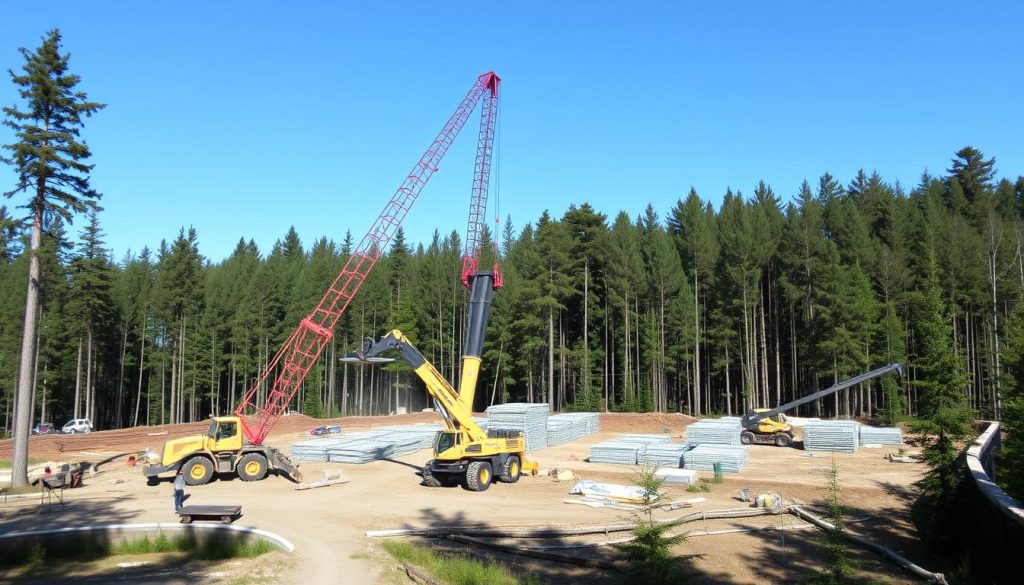 Maskinarbeid og kranløft tjenester