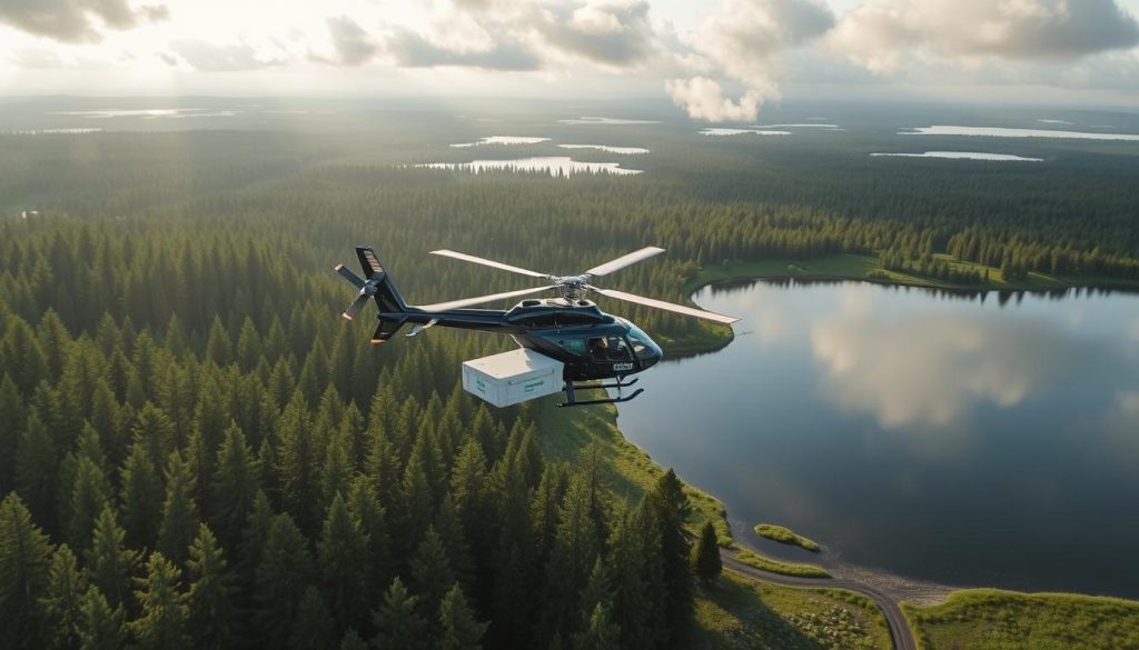 Miljøvennlig betongtransport med helikopter