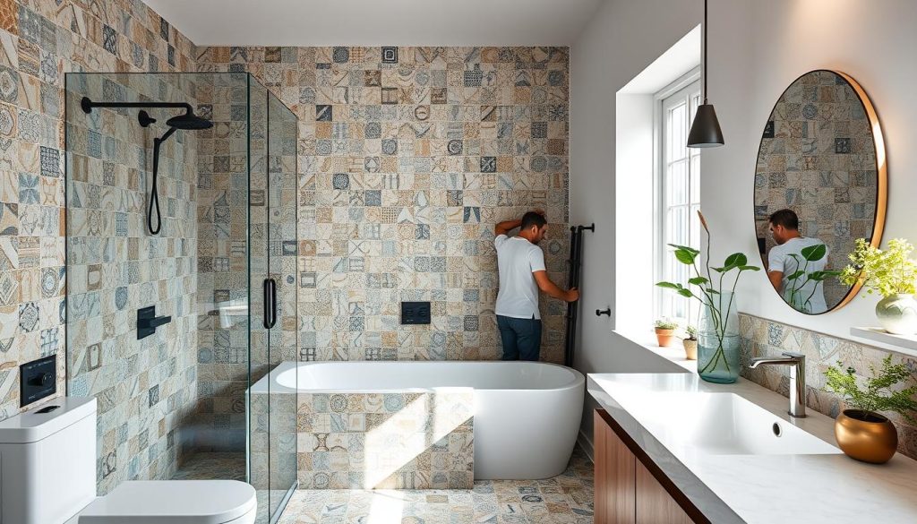 Mosaikkfliser bad renovering