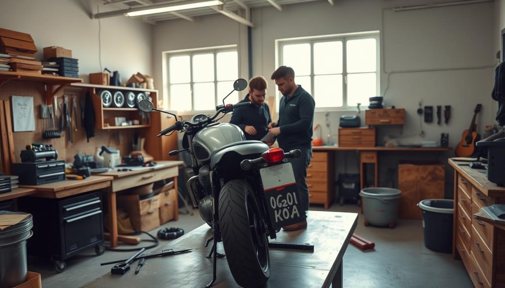 Motorsykkel på verksted for mc-vedlikehold