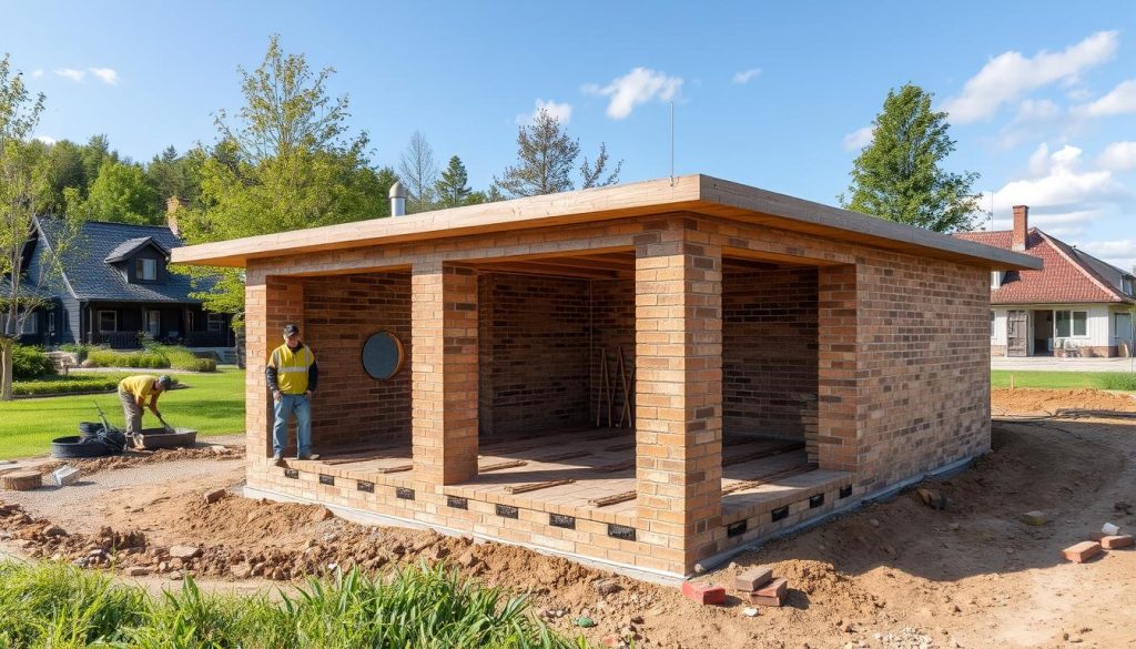 Murgarasje fundamentering og brannsikring