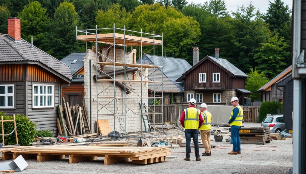 Murveggriving forberedelser i norske byer