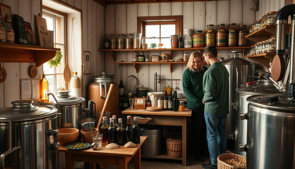 Ølbryggingskurs utstyr og ingredienser