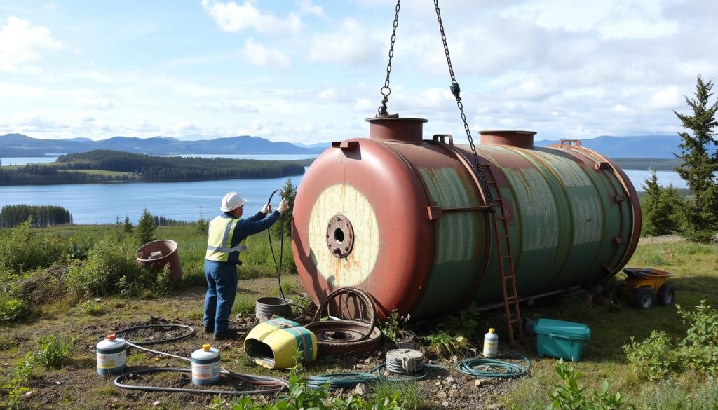 Oljetank demontering og miljøsanering