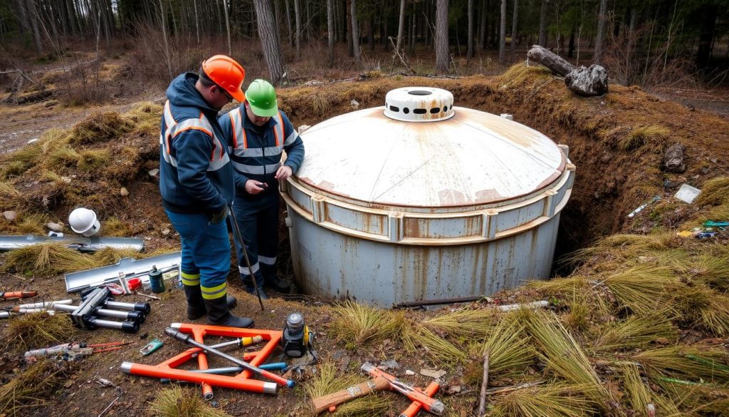 Oljetank fjerning forberedelser