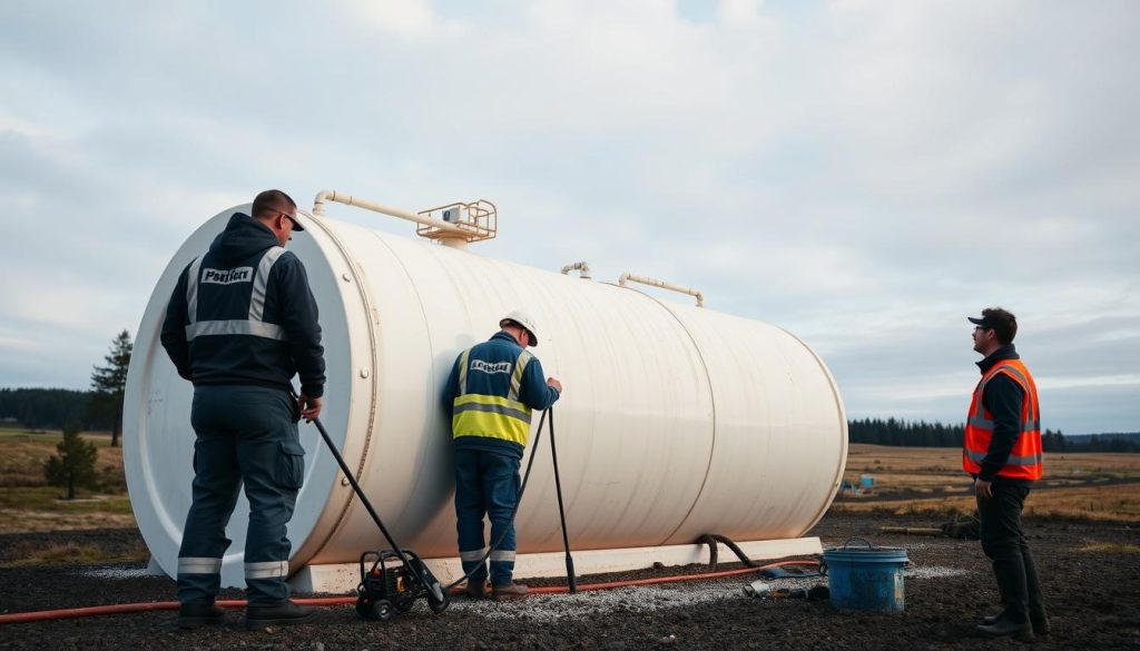 Oljetank tømming og rensing prosess