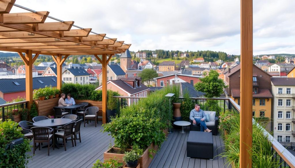 Overbygd terrasse i norske byer