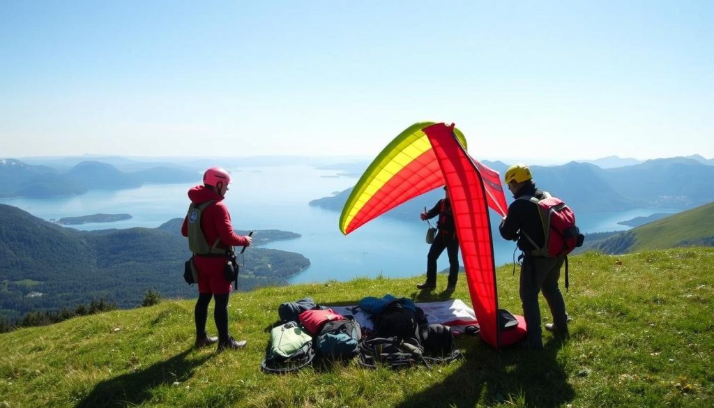 Paraglidingutstyr og sikkerhetsutstyr