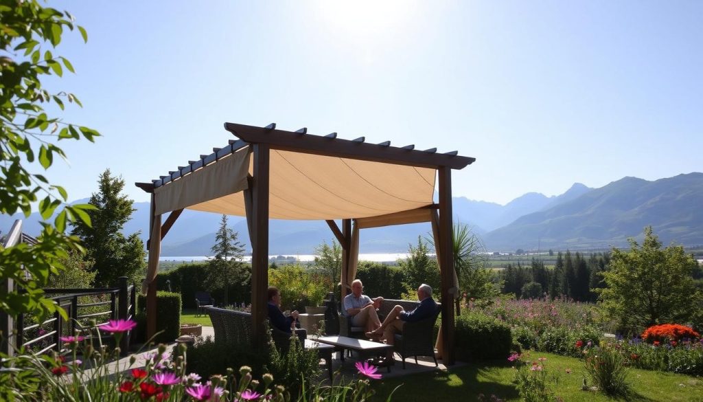 Pergola med duk i Norge