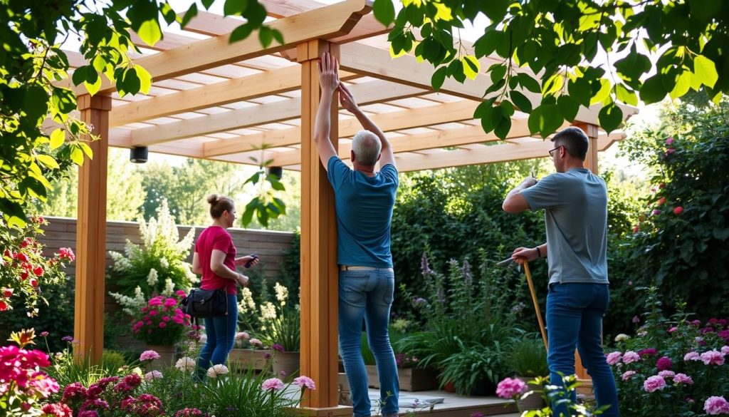 Pergola monteringseksempel