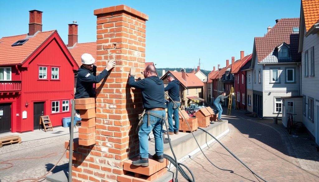 Pipemurerarbeid i norske byer