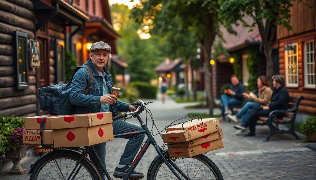 Pizzasjåfør leveringstjenester