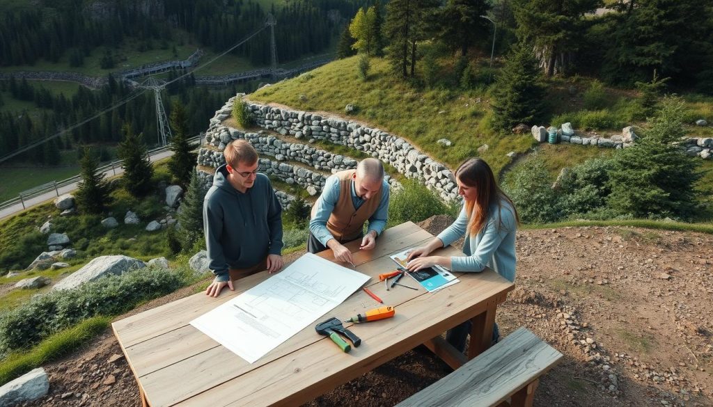 Planlegging av forstøtningsmur