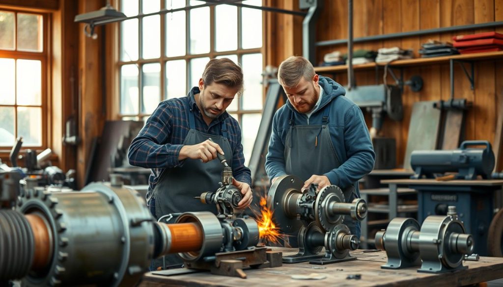 Platearbeider i arbeid med metallkonstruksjon