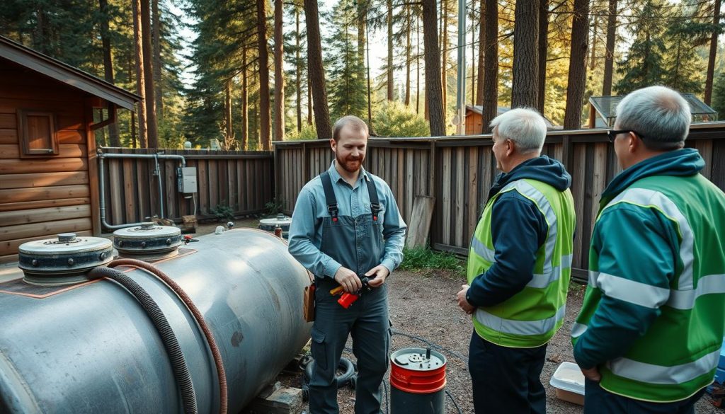 Plumber tjenester for oljetank