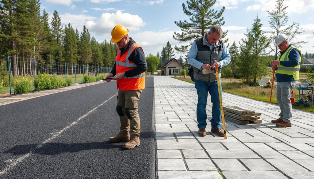 Prisfaktorer for asfalt og steinlegging