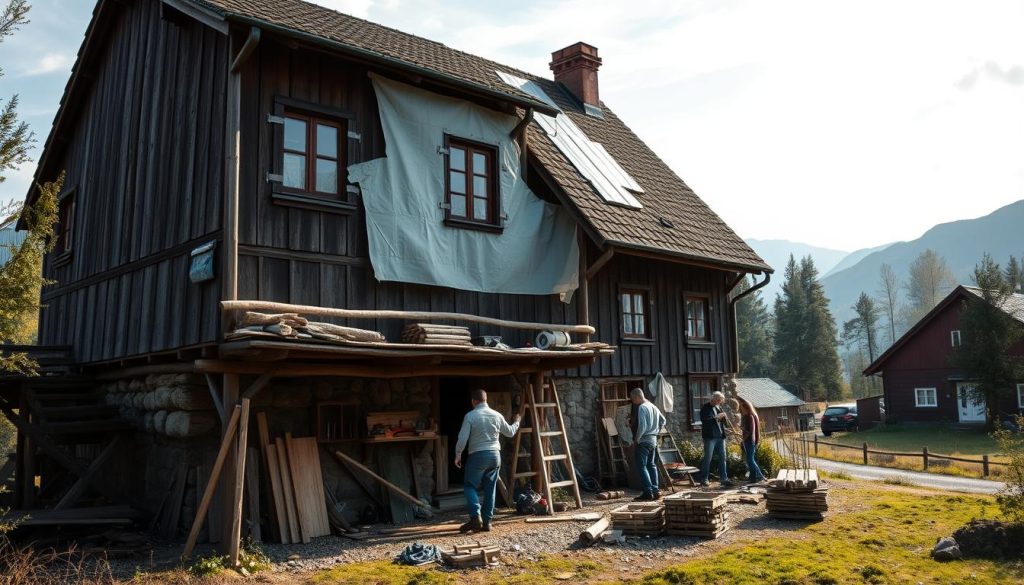 Renovering av gammelt hus i Norge