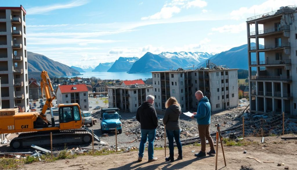 Rivningsprosjekt i norske byer